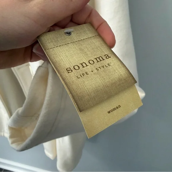 Sonoma Cream Sweatshirt Peacoat Double Breasted Hooded Coat Size 1X - Picture 5 of 9